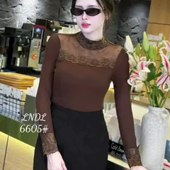 LNDL Áo giữ nhiệt LNDL 6605# phối ren siêu xinh họa tiết ren tinh tế ấm áp và phong cách cho nhiều dịp - May0915