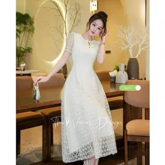 Váy ren sao nhí dáng dài tiếu thư - May0915