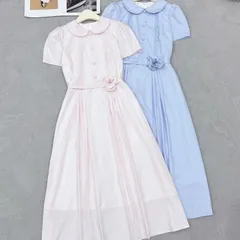 Váy TC cổ sen đính hoa eo siêu xinh, Váy vintage trẻ trung mặc đi làm đi chơi đều đẹp - May0915
