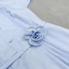 Váy TC cổ sen đính hoa eo siêu xinh, Váy vintage trẻ trung mặc đi làm đi chơi đều đẹp - May0915