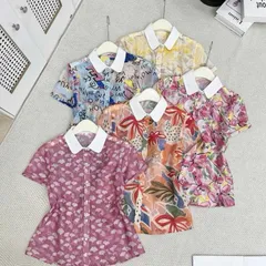 Áo sơ mi hoạ tiết LD phối cổ sen trẻ trung thanh lịch - May0915
