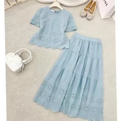 Sét váy thô boi cổ ngọc xinh xắn, chất thô mềm siêu mát, sét váy mặc nhóm cực xinh - May0915
