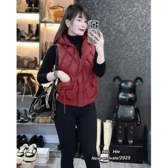 Áo phao gile có mũ bo gấu trẻ trung HLe - May0915