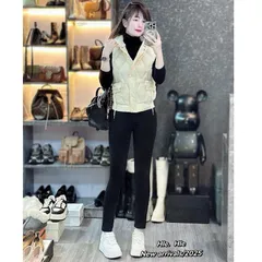 Áo phao gile có mũ bo gấu trẻ trung HLe - May0915