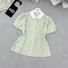Áo sơmi HD phối cổ sen xinh xắn, tay bồng trẻ trung - May0915