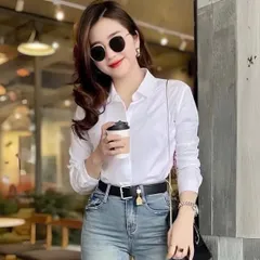 Áo sơ mi trắng dài tay, sơ mi trắng công sở kiểu dáng basic dễ mặc - May0915