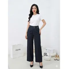 Quần công sở ống suông cúc PL - Thiết kế trẻ trung thanh lịch, form dáng đẹp - May0915