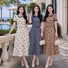 Sét Váy Chấm Bi HS Thiết Kế Sang Trọng Phong Cách Thời Trang Hiện Đại Cho Nữ - May0915