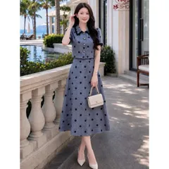 Sét Váy Chấm Bi HS Thiết Kế Sang Trọng Phong Cách Thời Trang Hiện Đại Cho Nữ - May0915