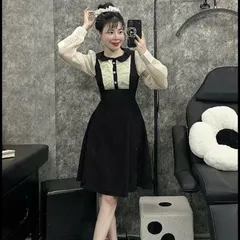 SALE - Váy xoè phối tơ cổ sen xinh xắn, form xoè nhẹ trẻ trung thanh lịch - May0915
