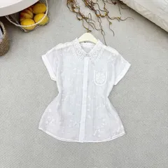 Áo sơ mi thêu hoa cổ ren LD chất mềm mát siêu đẹp - May0915