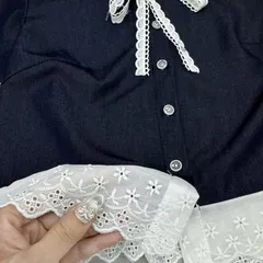 Áo bò giấy phối ren dáng croptop trẻ trung - May0915