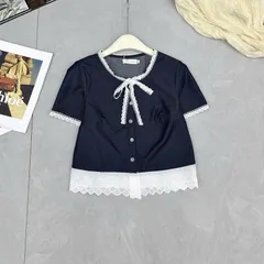 Áo bò giấy phối ren dáng croptop trẻ trung - May0915