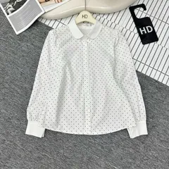 Áo sơ mi dài tay chấm bi phối cổ trẻ trung - May0915