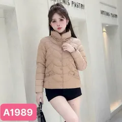 Áo khoác phao siêu nhẹ A1989 cúc bấm không mũ - May0915