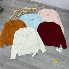 Áo len cổ thuỷ thủ cực xinh mix quần hay chân váy đều đẹp, chất len đanh dày - May0915