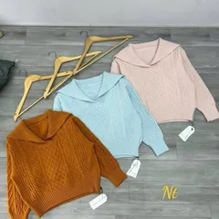 Áo len cổ thuỷ thủ cực xinh mix quần hay chân váy đều đẹp, chất len đanh dày - May0915
