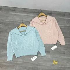 Áo len cổ thuỷ thủ cực xinh mix quần hay chân váy đều đẹp, chất len đanh dày - May0915