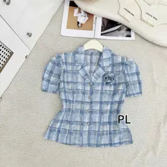 Áo sơ mi công sở cổ vest thanh lịch chất vải mềm mát, Áo PL siêu xinh - May0915