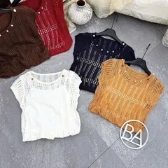 Sét áo len sợi bo gấu BA 3280 trẻ trung, form basic mix quần hay chân váy đều xinh - May0915