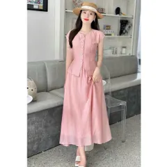 Sét váy đũi tằm siêu hot, sét váy đi biển cực xinh - Nữ Women - May0915
