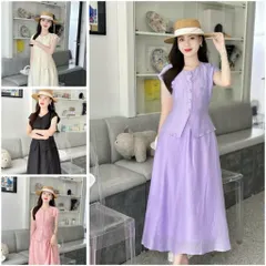 Sét váy đũi tằm siêu hot, sét váy đi biển cực xinh - Nữ Women - May0915