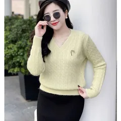 Áo len cổ tim fome basic dễ mặc dễ mix đồ - May0915