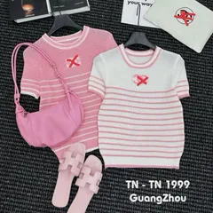 Áo len mongtoghi tone màu xinh xỉu, Áo len cộc tay QC siêu đẹp - May0915