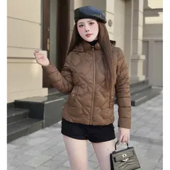Áo khoác phao siêu nhẹ có mũ tháo rời, kiểu dáng thời trang chất liệu mềm nhẹ và ấm áp- ANG - May0915