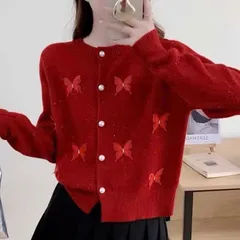 Áo len cadigan hoạ tiết bướm cực xinh - May0915
