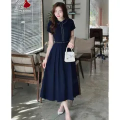 Váy công sở dáng xoè kèm đai có túi 2 bên trẻ trung tôn dáng - May0915