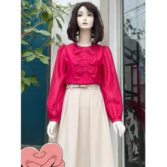 Áo sơ mi tơ tằm cao cấp đính nơ - May0915