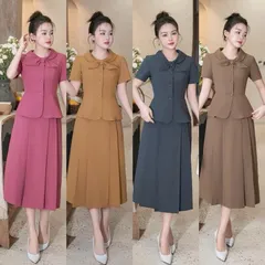 Sét váy công sở áo ký giả kèm chân váy xoè thanh lịch trẻ trung - May0915