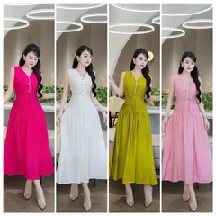 Váy maxi buộc vạt trước kiểu cách mới lạ, chuẩn form dáng, diện là yêu dịu dàng cuốn hút - May0915