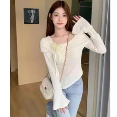 SALE - Áo trễ vai đính hoa vạt chéo siêu xinh - May0915