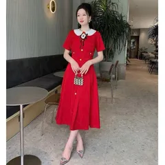 Sét váy công sở cổ sen kèm tag hoa xinh - May0915