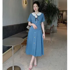Sét váy công sở cổ sen kèm tag hoa xinh - May0915