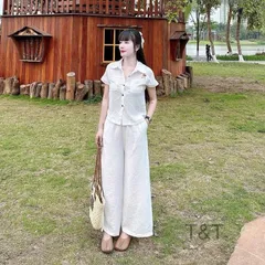 Sét bộ đũi mềm mát, kiểu dáng trẻ trung, quần 2 lớp ko lo lộ mỏng - May0915