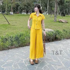 Sét bộ đũi mềm mát, kiểu dáng trẻ trung, quần 2 lớp ko lo lộ mỏng - May0915