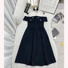 Váy dự tiệc trễ vai phối voan đính nơ xinh - Mây Boutique