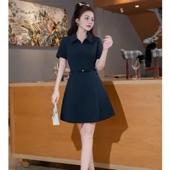 Váy xoè cổ bẻ dáng ngắn trẻ trung - May0915