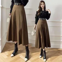 Chân váy công sở  chất Dạ mịn kèm đai sang chảnh - May0915