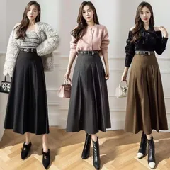 Chân váy công sở  chất Dạ mịn kèm đai sang chảnh - May0915