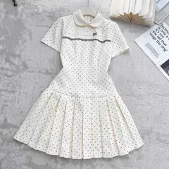 Váy xếp li đuôi cá cổ sen trẻ trung tôn dáng. Váy mặc đi làm đi chơi đều đẹp - May0915