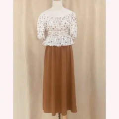Sét váy hoa nhí tiểu thư, áo mặc được 2 kiểu trễ vai và cổ tròn - Mây Boutique