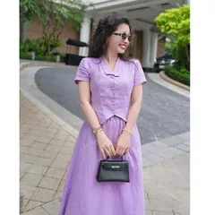 Sét bộ váy maxi đũi xước trẻ trung - May0915