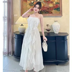 Váy maxi 2 dây bèo tầng siêu hot