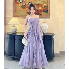 Váy maxi 2 dây bèo tầng siêu hot