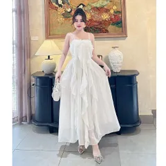Váy maxi 2 dây bèo tầng siêu hot