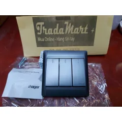 [Hàng chính hãng Hager] - Công tắc ba 2 chiều màu Carbon WGL132CA Hager